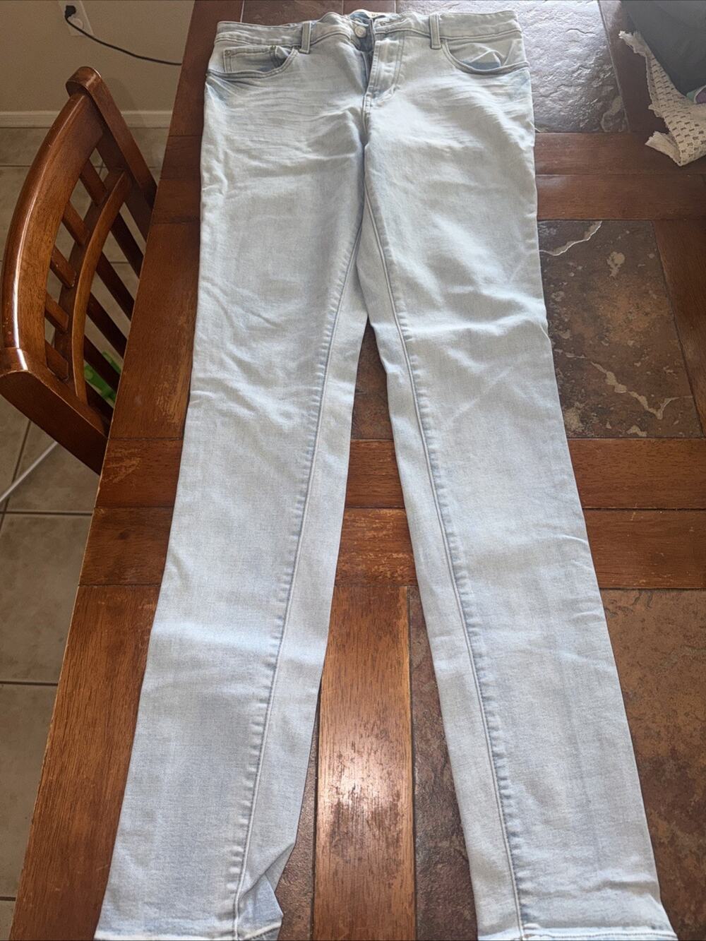Pacsun Men's Stacked Skinny Comfort Stretch Jeans 32x34 Light Blue Denim